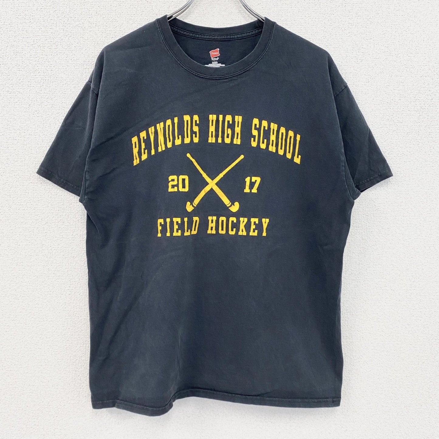 Hanes　ヘインズ　半袖プリントTシャツ　黒　ブラック　Lサイズ