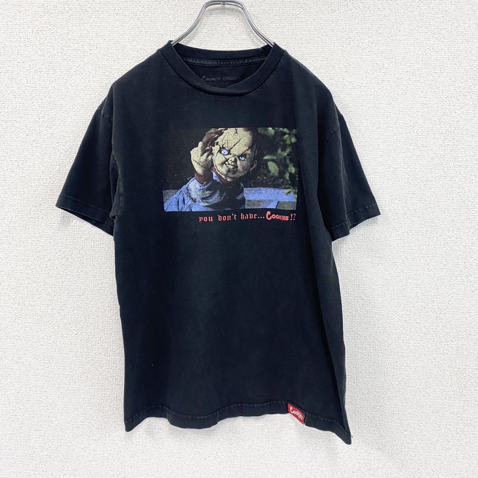 チャイルドプレイ　チャッキー　半袖ムービープリントTシャツ　キャラクターT　黒　ブラック　Mサイズ