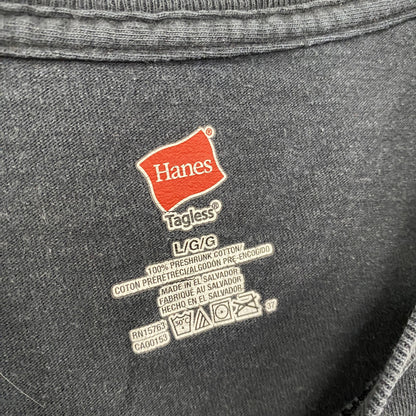 Hanes　ヘインズ　半袖プリントTシャツ　黒　ブラック　Lサイズ
