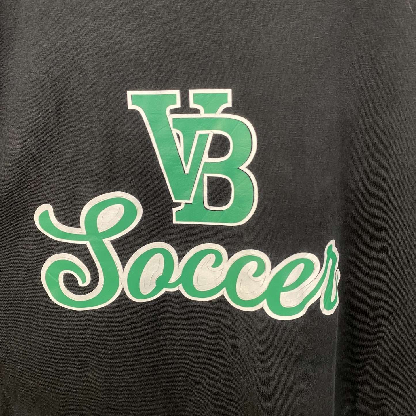 古着 used　COMFORTWASH　半袖プリントTシャツ　VB　SOCCER　サッカー　シンプルデザイン　黒　Lサイズ