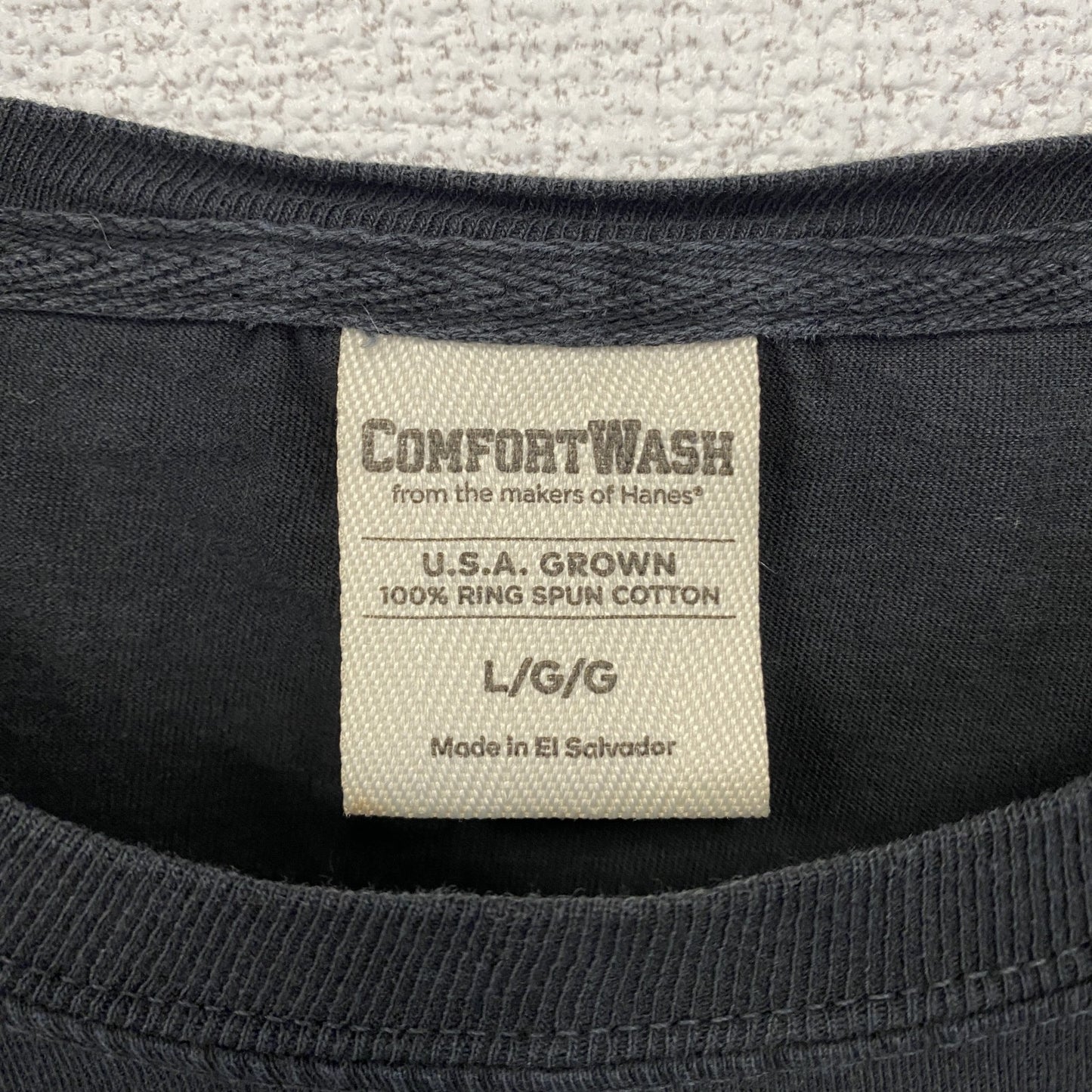 古着 used　COMFORTWASH　半袖プリントTシャツ　VB　SOCCER　サッカー　シンプルデザイン　黒　Lサイズ