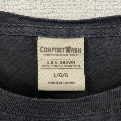 古着 used　COMFORTWASH　半袖プリントTシャツ　VB　SOCCER　サッカー　シンプルデザイン　黒　Lサイズ
