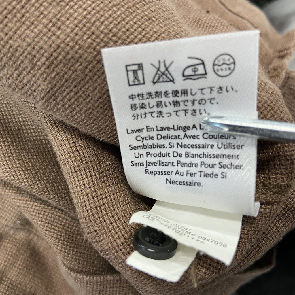 Eddie Bauer　エディーバウアー　半袖リネンシャツ/ボタンシャツ　茶色　ブラウン　Mサイズ