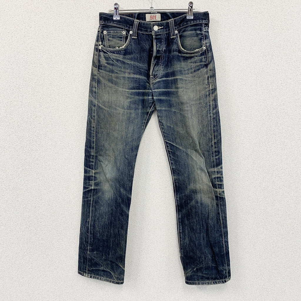 Levi’s　リーバイス　501　デニムパンツ/ジーンズ　フラップポケット　ボタンフライ　縦落ち　鬼ヒゲ　インディゴ　W30サイズ