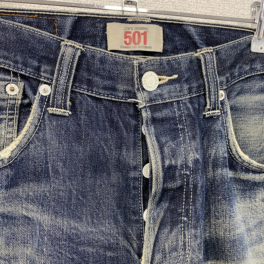 Levi’s　リーバイス　501　デニムパンツ/ジーンズ　フラップポケット　ボタンフライ　縦落ち　鬼ヒゲ　インディゴ　W30サイズ
