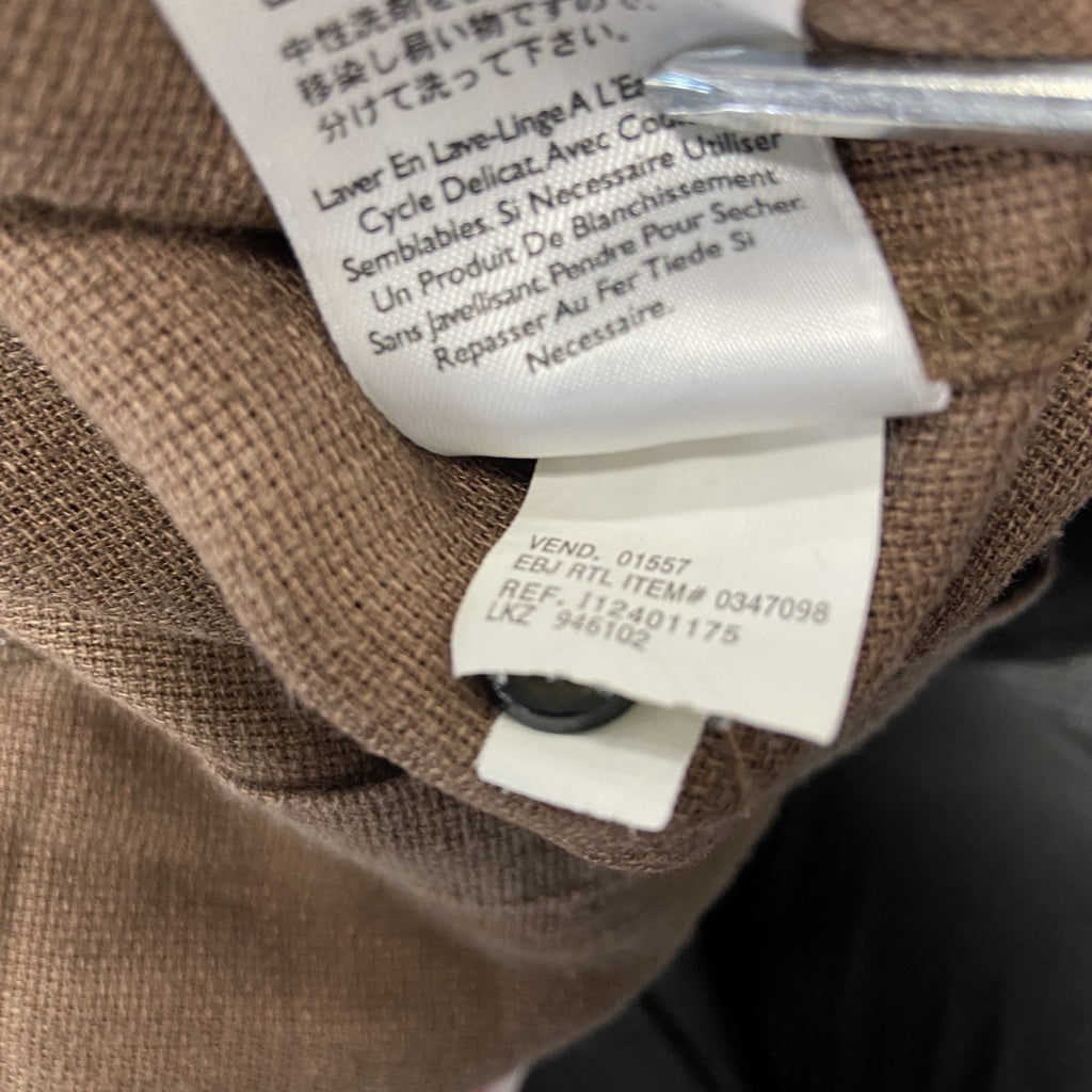Eddie Bauer　エディーバウアー　半袖リネンシャツ/ボタンシャツ　茶色　ブラウン　Mサイズ