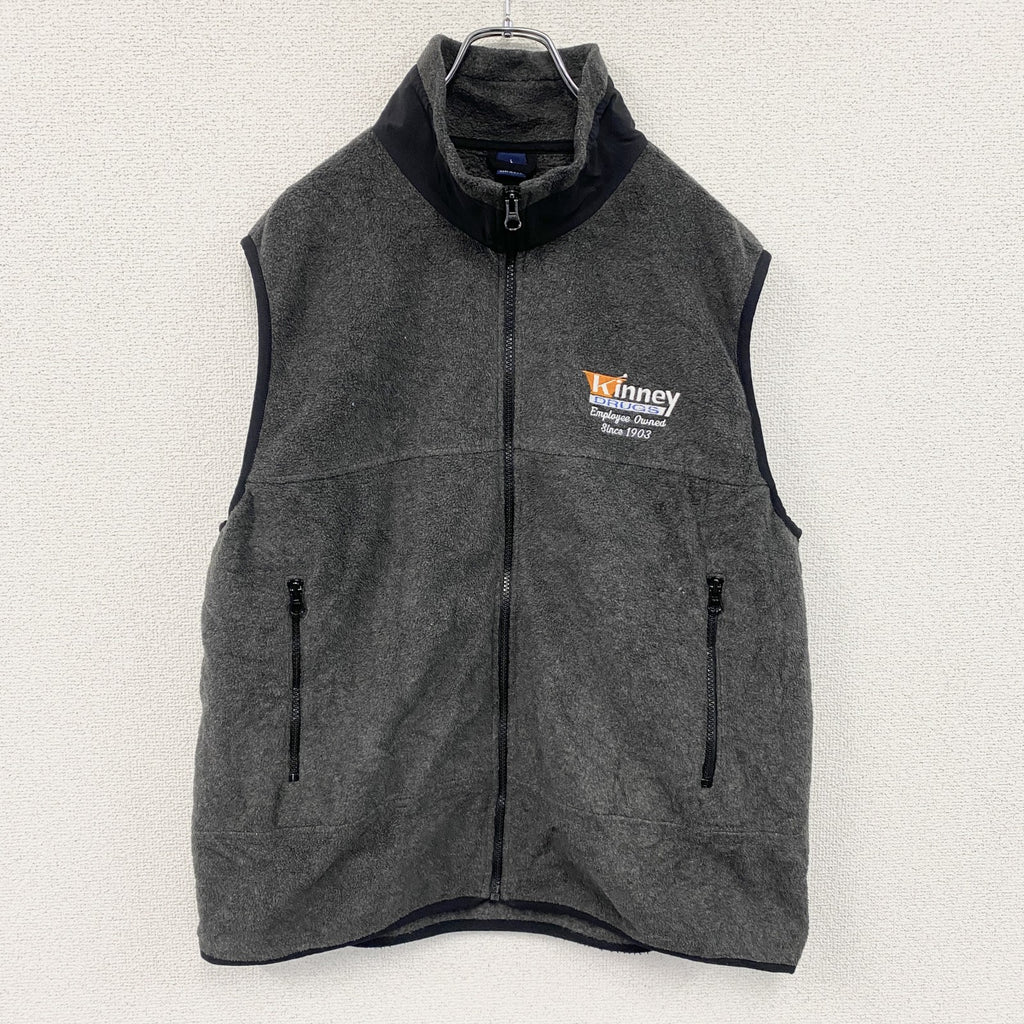 LAND’S END　ランズエンド　フルジップフリースベスト　灰色　グレー　Lサイズ