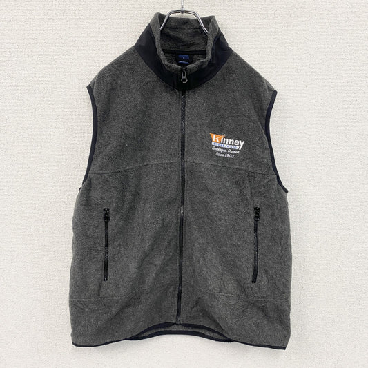 LAND’S END　ランズエンド　フルジップフリースベスト　灰色　グレー　Lサイズ