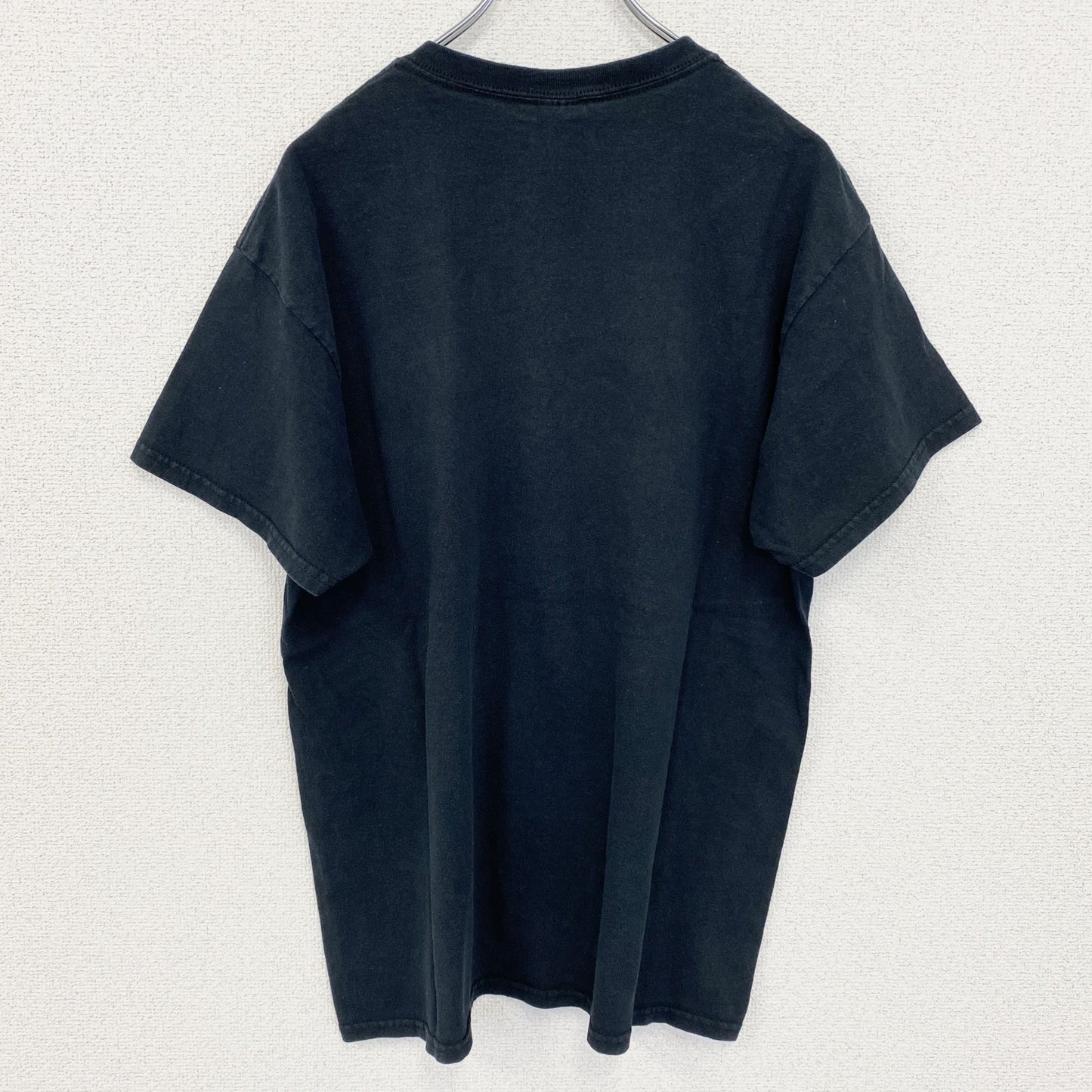 古着 used　GLDAN ギルダン　半袖グラフィックプリントTシャツ　クルーネック　黒　ブラック　Lサイズ