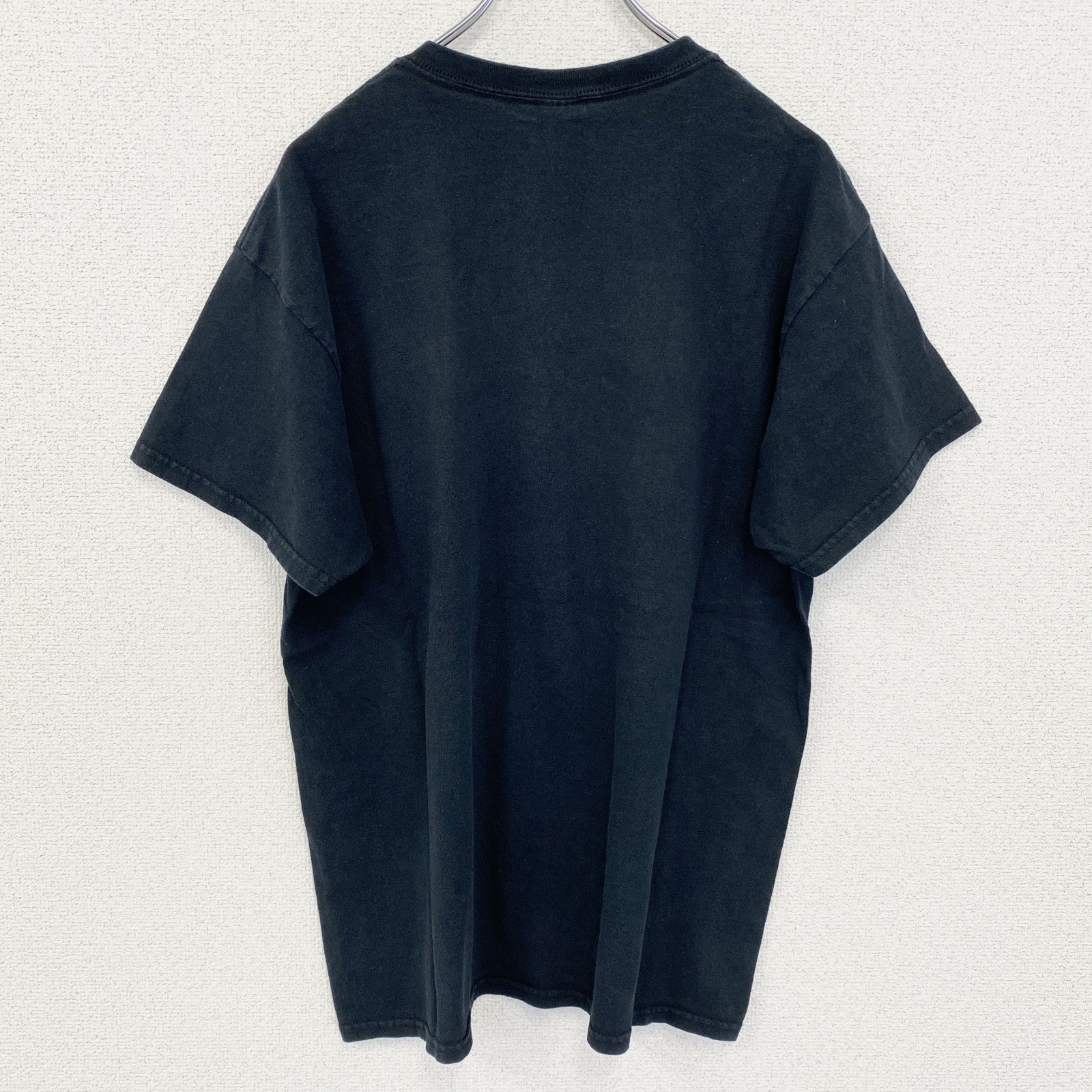古着 used　GLDAN ギルダン　半袖グラフィックプリントTシャツ　クルーネック　黒　ブラック　Lサイズ