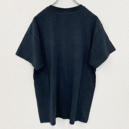 古着 used　GLDAN ギルダン　半袖グラフィックプリントTシャツ　クルーネック　黒　ブラック　Lサイズ