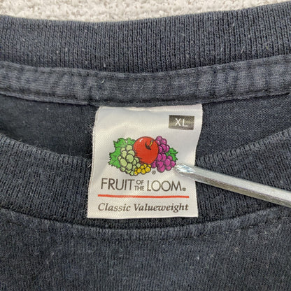 FRUIT OF THE LOOM　フルーツオブザルーム　半袖プリントTシャツ　黒　ブラック　XLサイズ