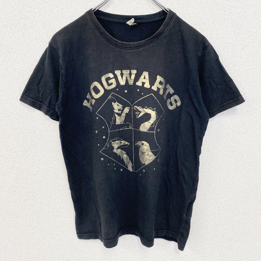 古着 used　Harry Potter ハリーポッター　半袖プリントTシャツ　HOGWARTS ホグワーツ　黒　ブラック