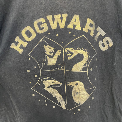 古着 used　Harry Potter ハリーポッター　半袖プリントTシャツ　HOGWARTS ホグワーツ　黒　ブラック