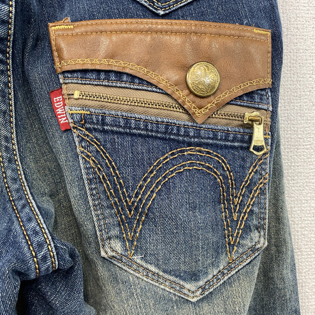 EDWIN　エドウィン　デニムパンツ/ジーンズ　縦落ち　鬼ヒゲ　フェード　ジップフライ　インディゴ　W30サイズ