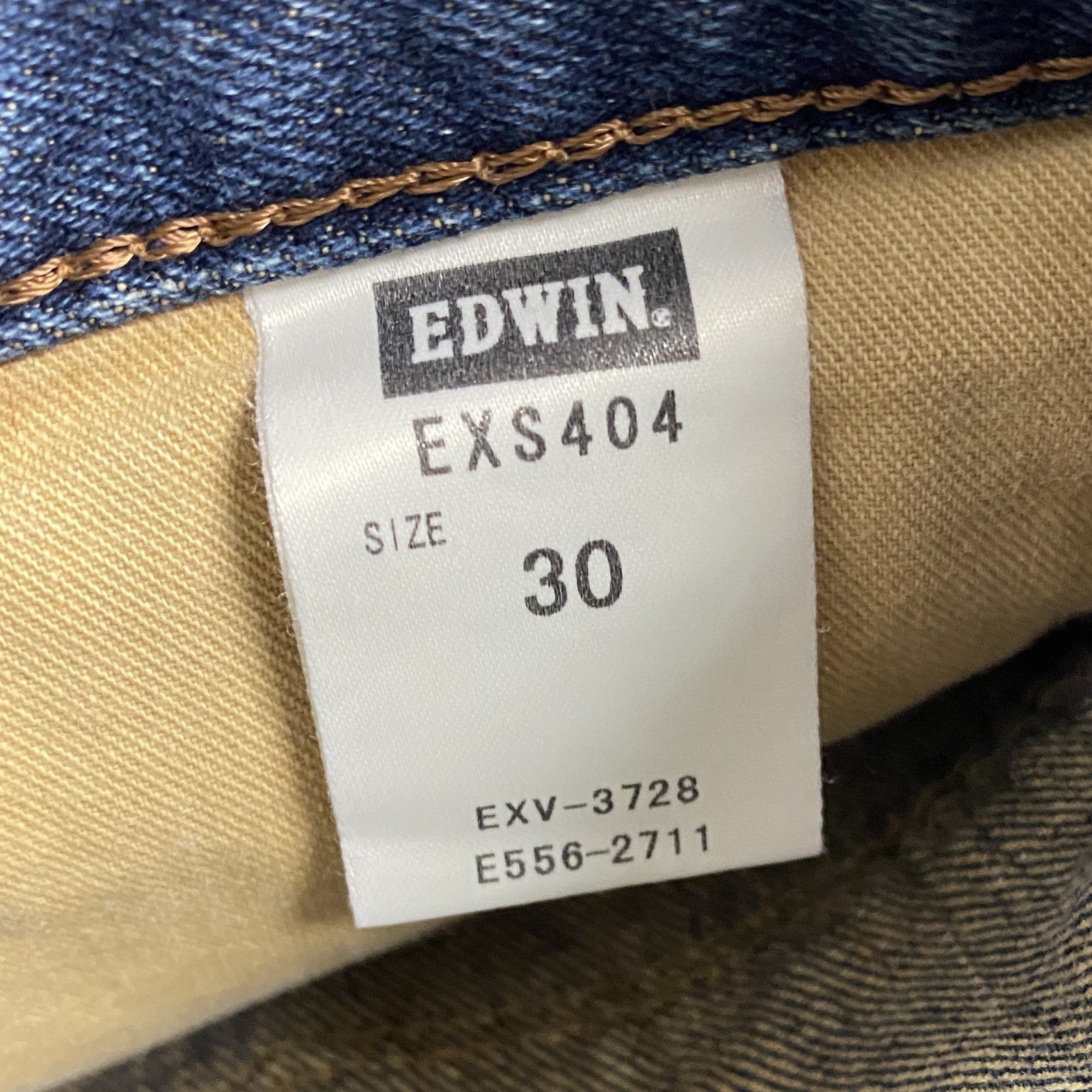EDWIN　エドウィン　デニムパンツ/ジーンズ　縦落ち　鬼ヒゲ　フェード　ジップフライ　インディゴ　W30サイズ