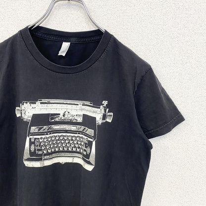 古着 used　アメリカンアパレル　半袖デザインプリントTシャツ　タイプライター　黒　ブラック　クルーネック