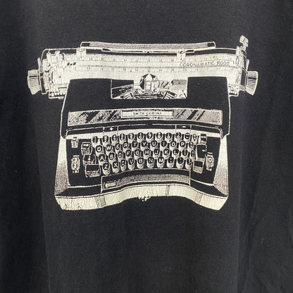 古着 used　アメリカンアパレル　半袖デザインプリントTシャツ　タイプライター　黒　ブラック　クルーネック