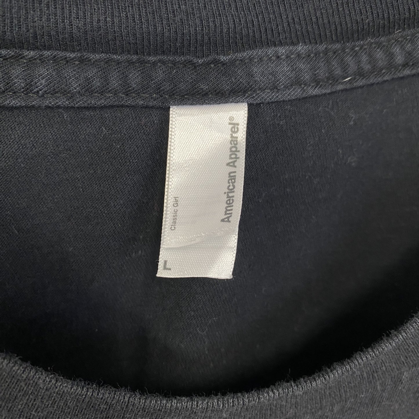 古着 used　アメリカンアパレル　半袖デザインプリントTシャツ　タイプライター　黒　ブラック　クルーネック