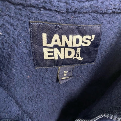 LAND’S END　ランズエンド　フルジップフリースジャケット/ボアジャケット　紺　ネイビー　XLサイズ
