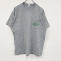 PORT&COMPANY　半袖プリントTシャツ　ポケT　企業T　ICBS　灰色　グレー　Lサイズ