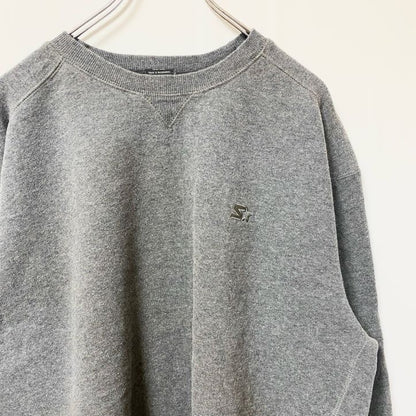 古着 used　STARTER　スターター　長袖ワンポイント刺繍スウェット　トレーナー　グレー　ビッグシルエット　XLサイズ