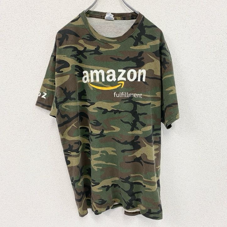 PORT&COMPANY　Amazon　CLT2　半袖プリントTシャツ　企業T　アドバタイジング　迷彩柄　Lサイズ