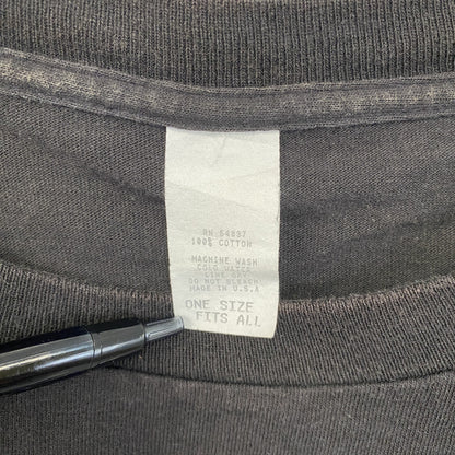 古着 used　半袖デザインプリントTシャツ　グラフィックプリント　ペイント　クルーネック　黒　ブラック