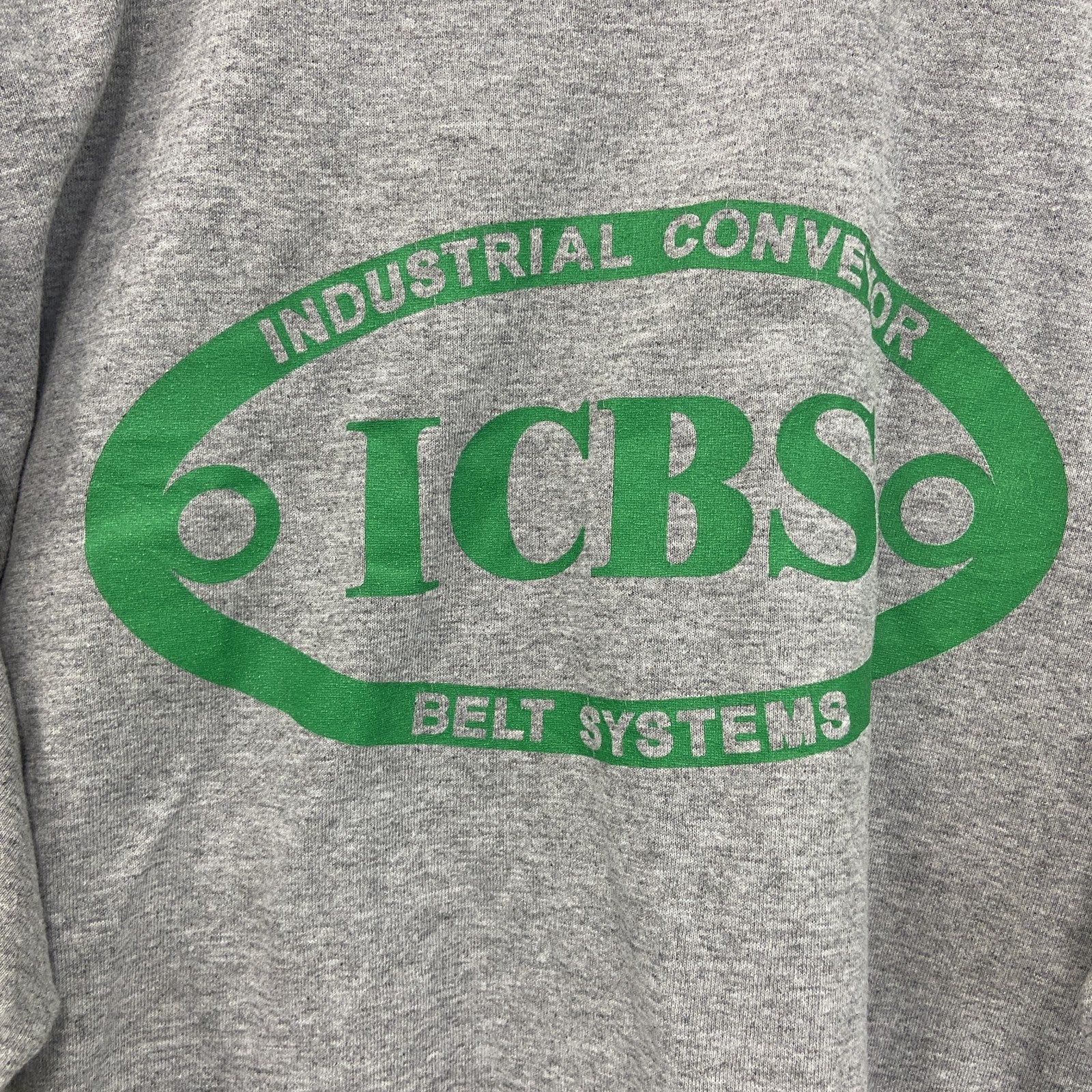 PORT&COMPANY　半袖プリントTシャツ　ポケT　企業T　ICBS　灰色　グレー　Lサイズ