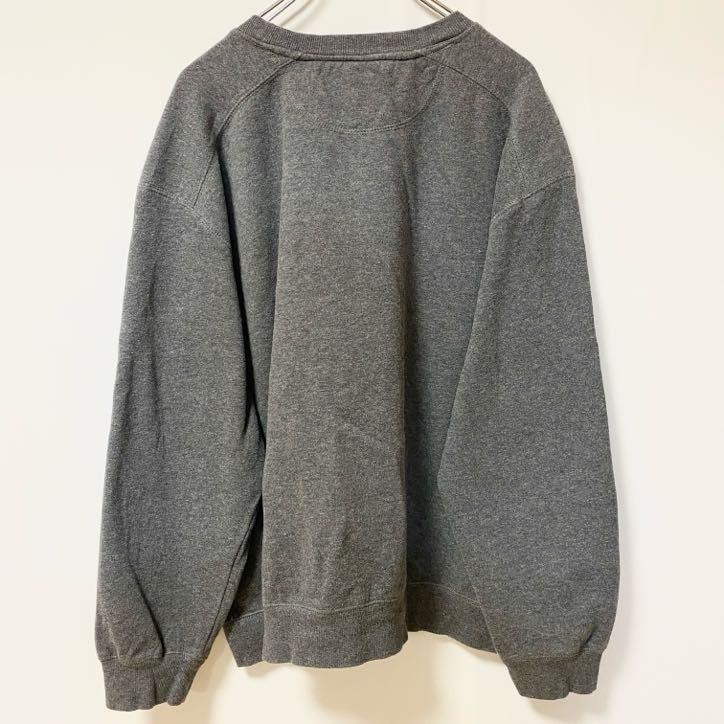 古着 used　STARTER　スターター　長袖ワンポイント刺繍スウェット　トレーナー　グレー　ビッグシルエット　XLサイズ