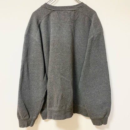 古着 used　STARTER　スターター　長袖ワンポイント刺繍スウェット　トレーナー　グレー　ビッグシルエット　XLサイズ