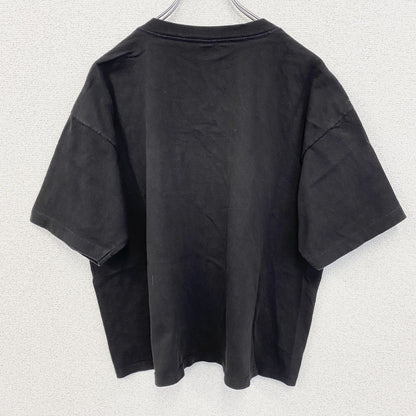 古着 used　半袖デザインプリントTシャツ　グラフィックプリント　ペイント　クルーネック　黒　ブラック