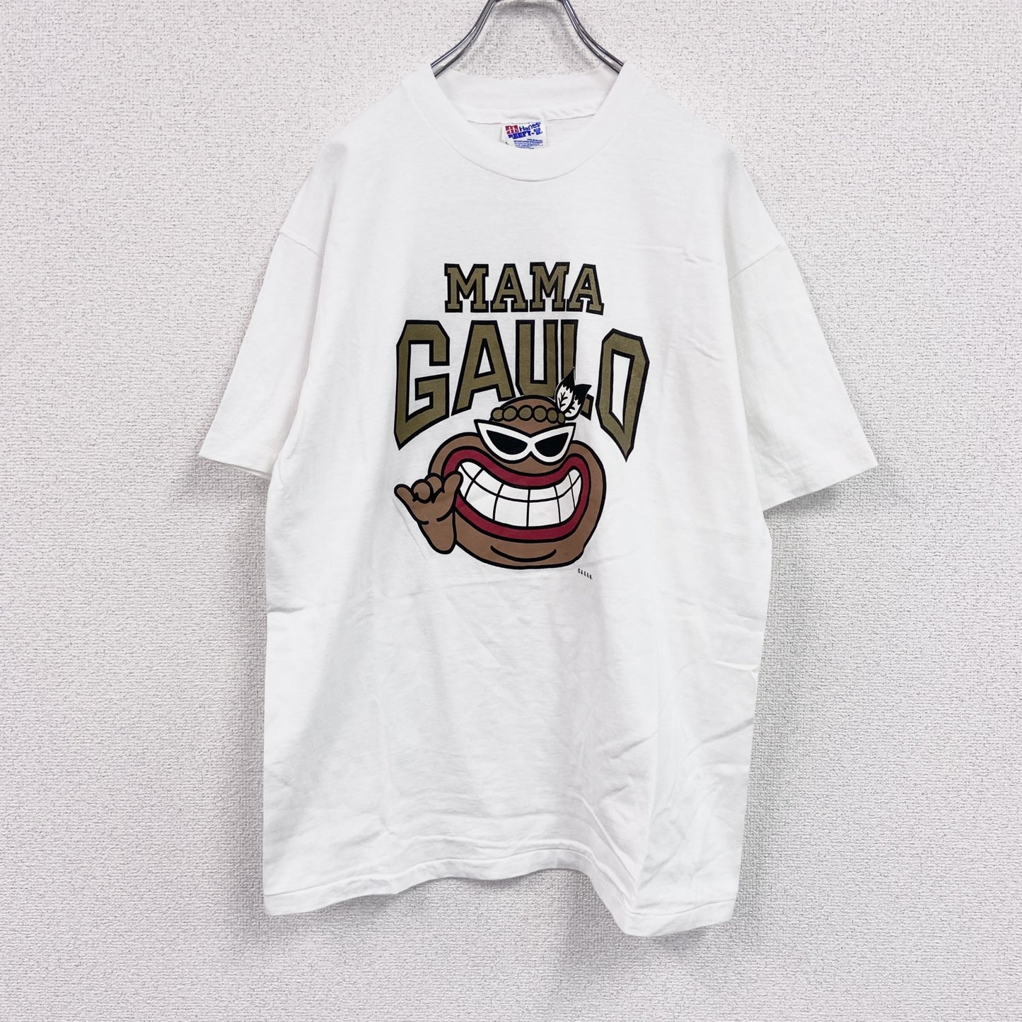 90s　Hanes　ヘインズ　半袖プリントTシャツ　ヴィンテージ　シングルステッチ　白　ホワイト　Lサイズ