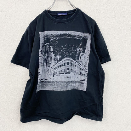 Meters/bonwe　メートルズボンウィ　半袖プリントTシャツ　黒　ブラック　Lサイズ