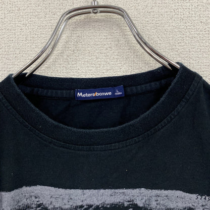 Meters/bonwe　メートルズボンウィ　半袖プリントTシャツ　黒　ブラック　Lサイズ