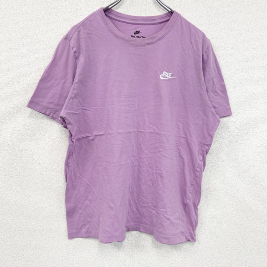 NIKE　ナイキ　半袖Tシャツ　ワンポイント刺ロゴ　スウッシュ　紫　パープル　Lサイズ