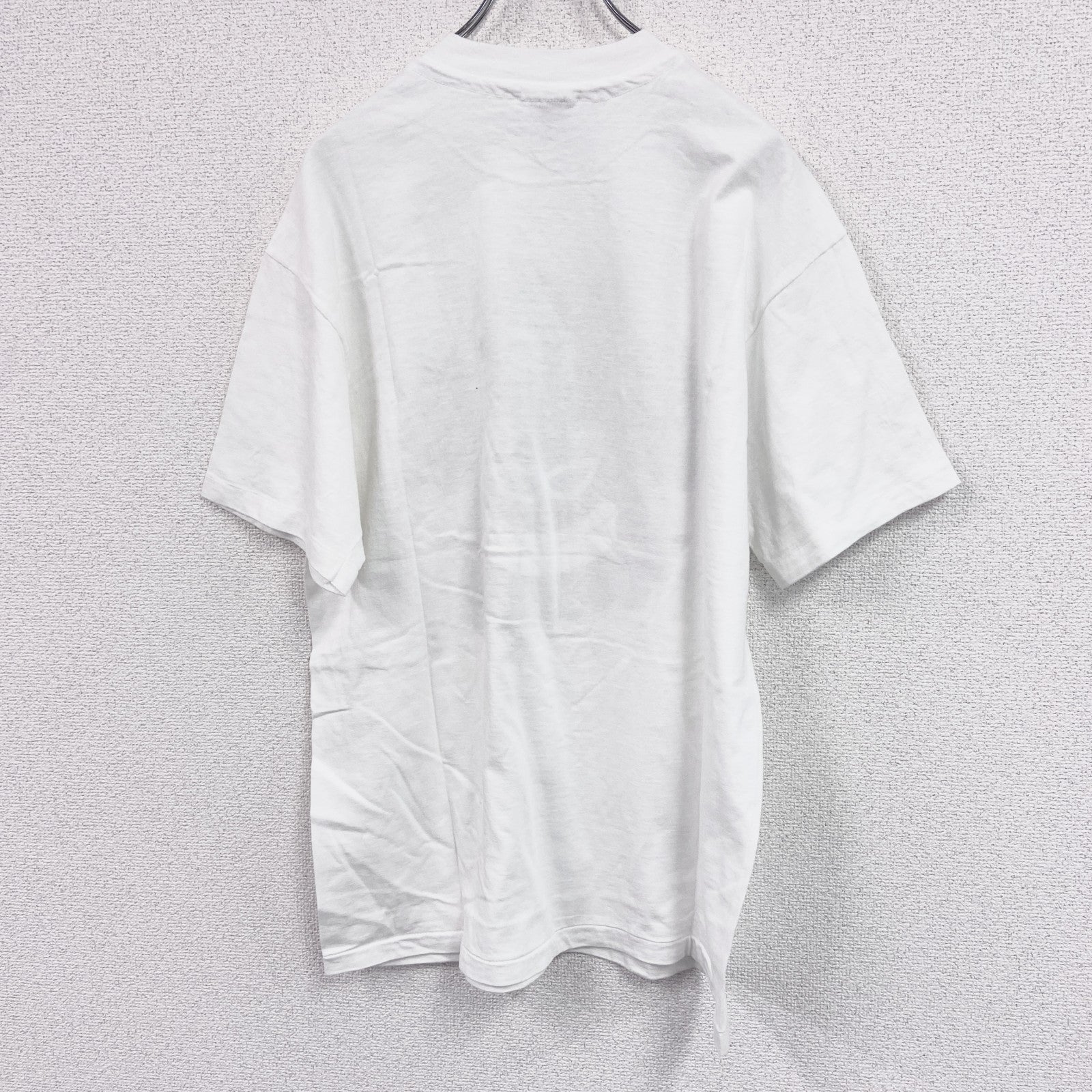90s　Hanes　ヘインズ　半袖プリントTシャツ　ヴィンテージ　シングルステッチ　白　ホワイト　Lサイズ