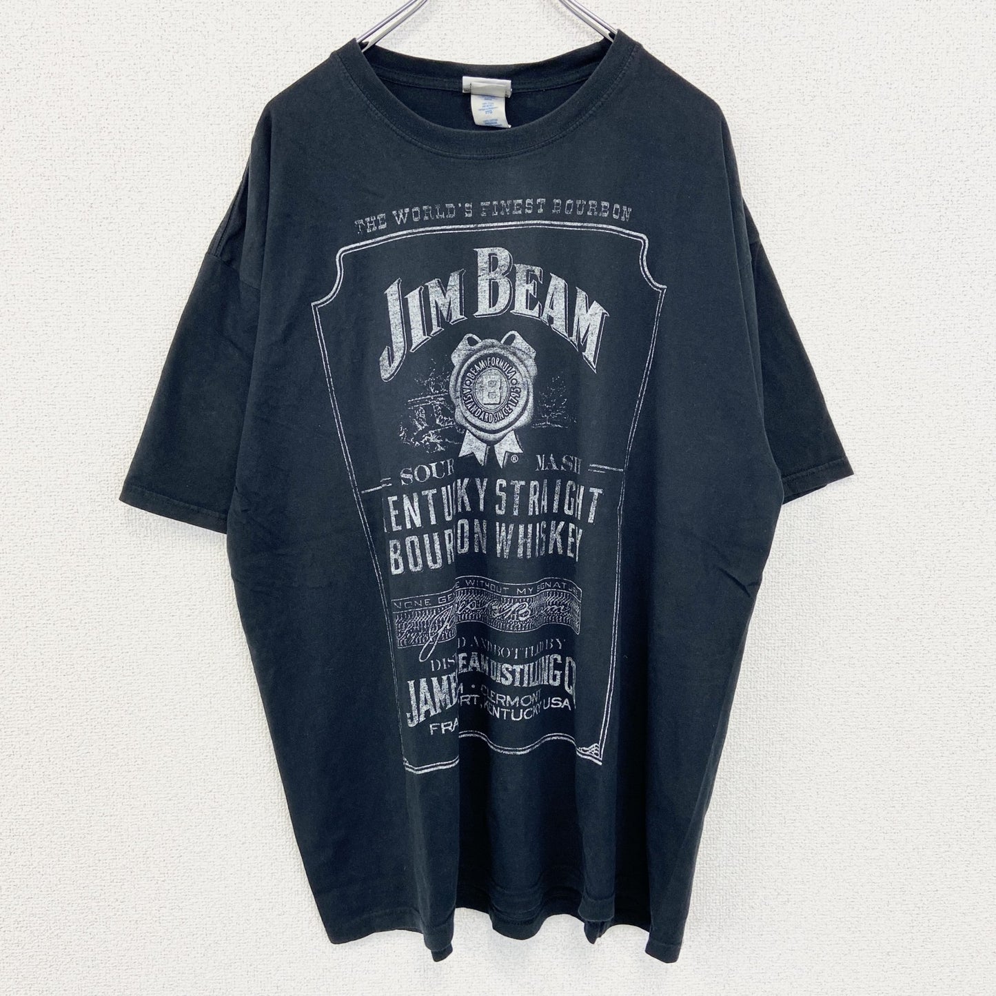 古着 used　GILDAN ギルダン　半袖プリントTシャツ　JIM BEAM　ハイボール　黒　クルーネック　2XLサイズ