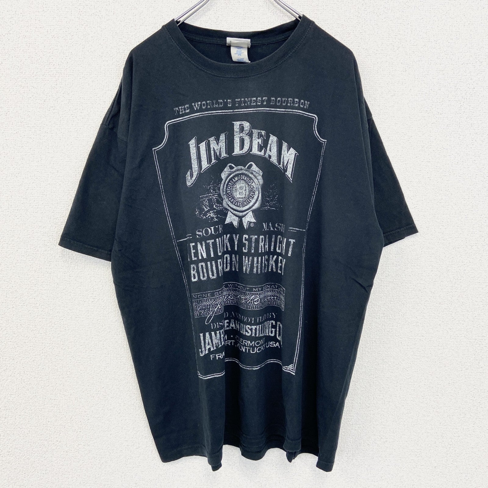 古着 used　GILDAN ギルダン　半袖プリントTシャツ　JIM BEAM　ハイボール　黒　クルーネック　2XLサイズ