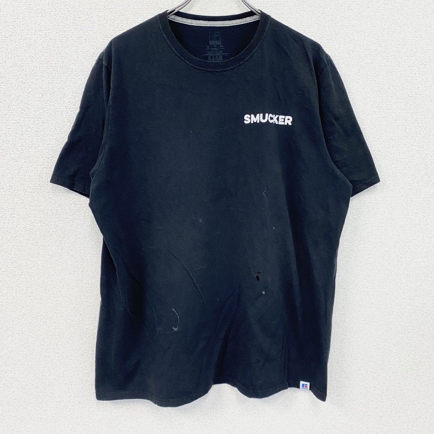 RUSSELL ATHLETIC　ラッセル 　半袖プリントTシャツ　黒　ブラック　XLサイズ