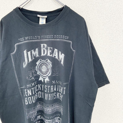 古着 used　GILDAN ギルダン　半袖プリントTシャツ　JIM BEAM　ハイボール　黒　クルーネック　2XLサイズ