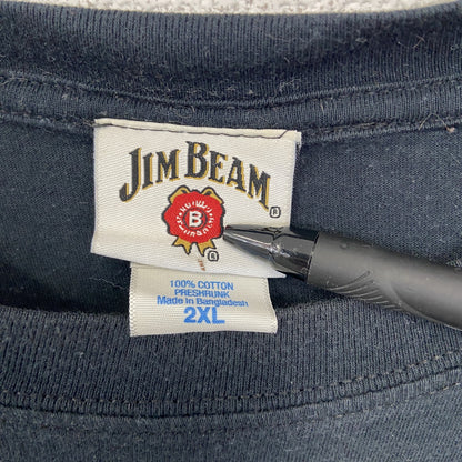 古着 used　GILDAN ギルダン　半袖プリントTシャツ　JIM BEAM　ハイボール　黒　クルーネック　2XLサイズ