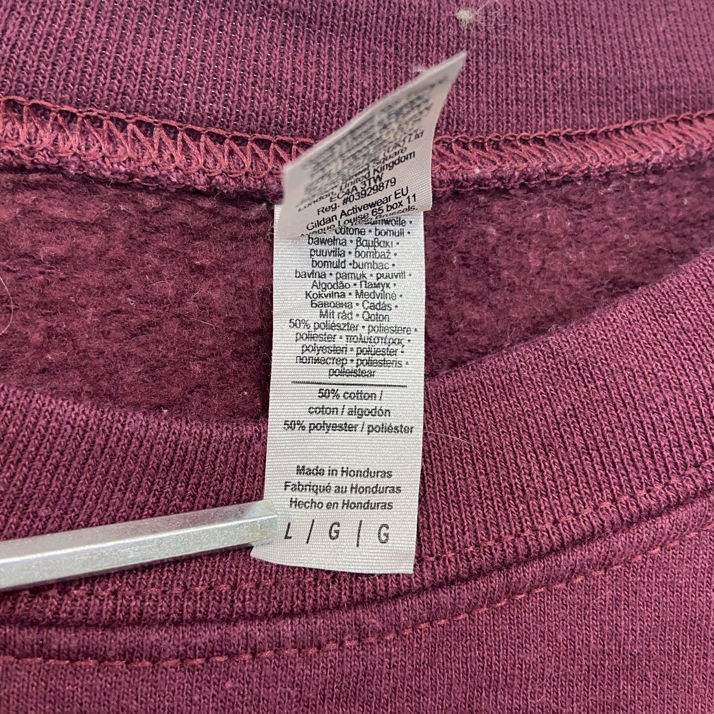 GILDAN　ギルダン　スウェット/トレーナー　4連プリント　ワインレッド　Lサイズ