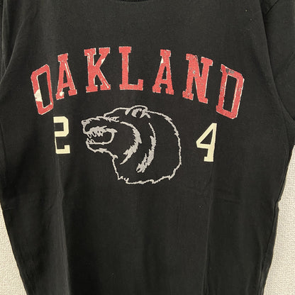 古着 used　Esprit　エスプリ　半袖プリントTシャツ　OAKLAND　ウルフ　カジュアル　黒　クルーネック　Sサイズ