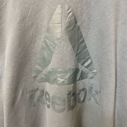 古着 used　Reebok リーボック　長袖フロントロゴデザインスウェット　トレーナー　クルーネック　ブルー　XXＬサイズ