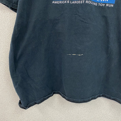 GILDAN　ギルダン　半袖プリントTシャツ　両面プリント　企業ロゴ　アーチプリント　紺　ネイビー　XLサイズ