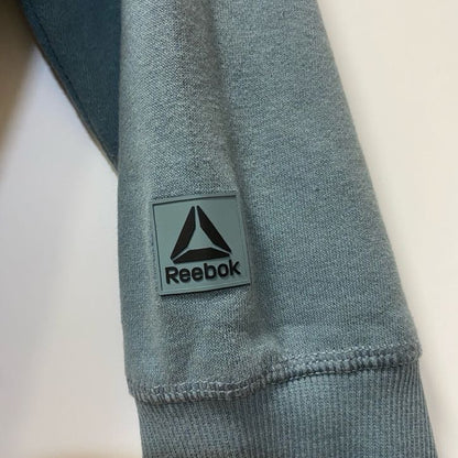 古着 used　Reebok リーボック　長袖フロントロゴデザインスウェット　トレーナー　クルーネック　ブルー　XXＬサイズ