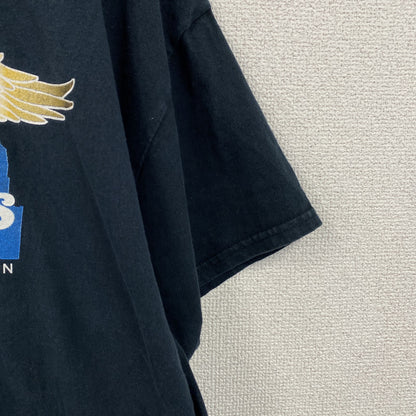 GILDAN　ギルダン　半袖プリントTシャツ　両面プリント　企業ロゴ　アーチプリント　紺　ネイビー　XLサイズ