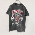 DEATH ROW REDORDS　半袖企業プリントTシャツ　アドバタイジング　ラメプリント　灰色　グレー　Mサイズ
