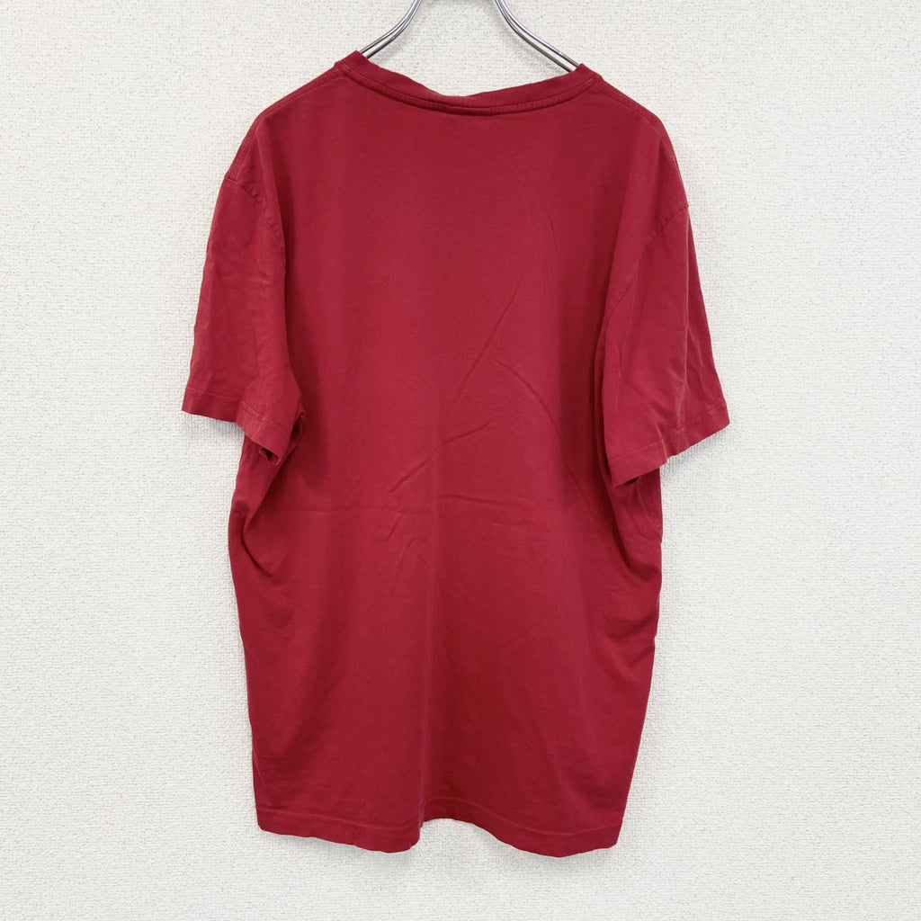 古着 used　LACOSTE　ラコステ　半袖Tシャツ　ワンポイント刺繍ロゴ　赤　レッド　7サイズ